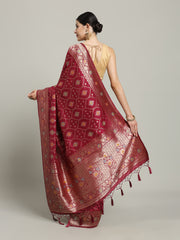 Zari Jaal Art Silk Woven Saree