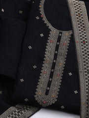 Pashmina Woven Design Unstitched Kurta With Pant & Dupatta