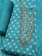 Embroidered Cotton Blend Unstitched Suit With Dupatta