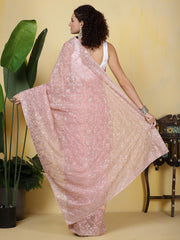 Stone Embroidery Organza Saree