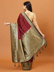 Zari Border Booti Handloom Woven Saree