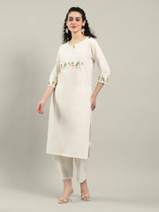 Printed Cotton Blend Kurta With Pants