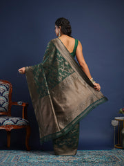 Woven Design Art Silk Unstitched Suit With Pant & Dupatta