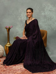 Stone Embroidered Satin Saree