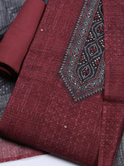 Printed Chanderi Unstitched Suit With Dupatta