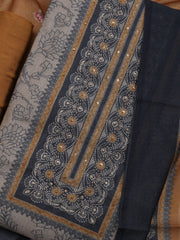 Printed Chanderi Unstitched Suit With Dupatta