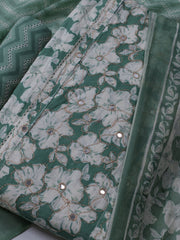 Printed Cotton Blend Unstitched Suit With Dupatta