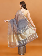 Plain Zari Border Organza Saree