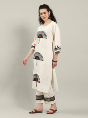 Printed Cotton Blend Kurta With Pants