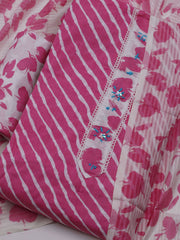 Printed Cotton Blend Unstitched Suit With Dupatta