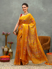 Printed Cotton Blend Saree