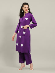 Printed Cotton Blend Kurta With Pants