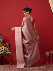 Woven Design Art Silk Onion Pink Saree