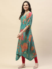 Printed Crepe Kaftan Kurta