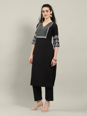 Printed Cotton Blend Kurta With Pants