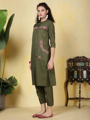 Printed Cotton Blend Kurta With Pants