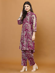 Printed Cotton Blend Kurta With Pant
