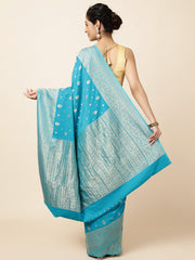 Zari Border Booti Georgette Woven Saree