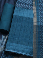 Printed Tussar Unstitched Suit With Dupatta