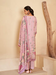 Floral Printed Muslin Kurta With Pants & Dupatta