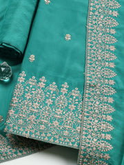Woven Design Chanderi Unstitched Suit With Pant & Dupatta