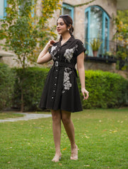 Printed Cotton Blend Dress