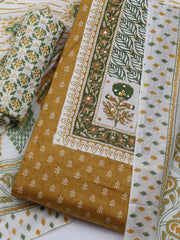 Neck Embroidered Cotton Blend Unstitched Suit With Dupatta