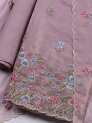 Embroidered Organza Unstitched Suit With Dupatta