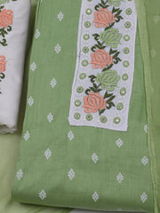 Printed Cotton Blend Unstitched Suit With Dupatta