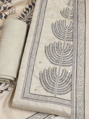 Embroidered Tussar Unstitched Suit With Dupatta