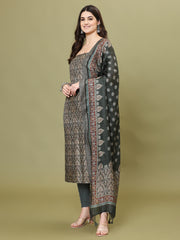 Digital Printed Pashmina Unstitched Suit Piece With Dupatta