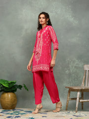Printed Crepe Kurta With pants