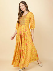 Mirror Neck Embroidery Muslin Kurta