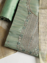 Embroidered Tissue Unstitched Suit With Dupatta