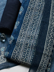 Embroidered Chanderi Unstitched Suit With Pant & Dupatta