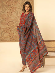 Printed Cotton Blend Kurta With Pants & Dupatta