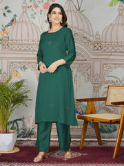 Printed Cotton Blend Kurta With Pants