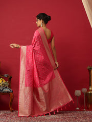 Woven Design Art Silk Pink Saree