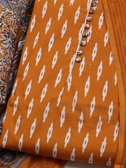 Printed Cotton Blend Unstitched Suit With Dupatta
