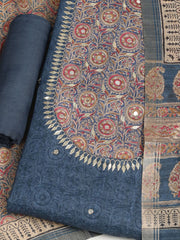 Embroidered Tussar Unstitched Suit With Dupatta