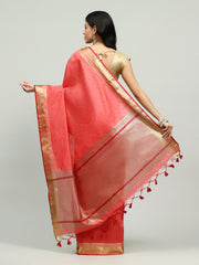 Embroidered Border Booti Art Silk Saree