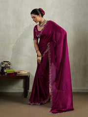 Embelished Satin Saree