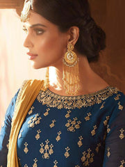 Zari Embroidery Georgette Semi Stitched Suit