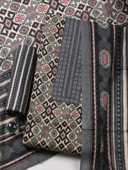 Printed Cotton Blend Unstitched Suit With Pant & Dupatta