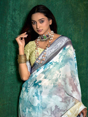 Abstract Print Georgette Saree