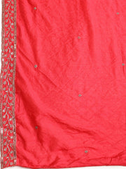 Neck Embroidered Chanderi Unstitched Suit With Dupatta