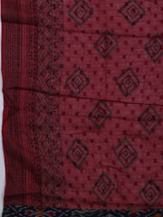 Patch Neck Cotton Blend Unstitched Suit With Dupatta