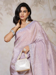 Sequence Embroidery Tissue Saree