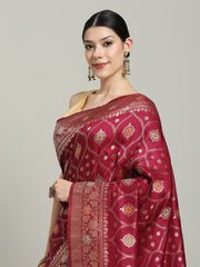 Zari Jaal Art Silk Woven Saree