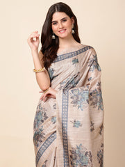 Digital Floral Printed Cotton Saree